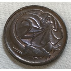 AUSTRALIA 1988 . TWO 2 CENTS COIN . FRILLED NECK LIZARD